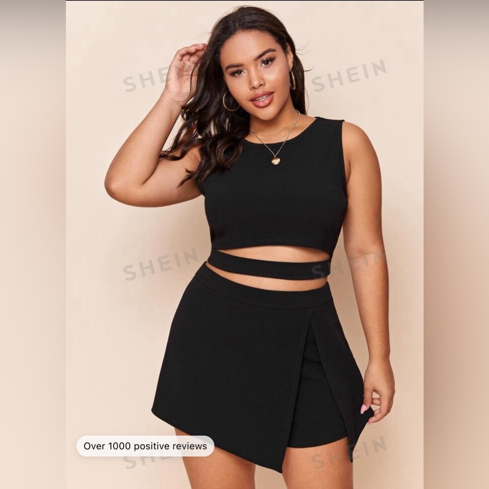 Shein Black Skort Set